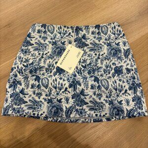 Peppermayo Take Me Away Mini Skirt - Blue Paisley Floral